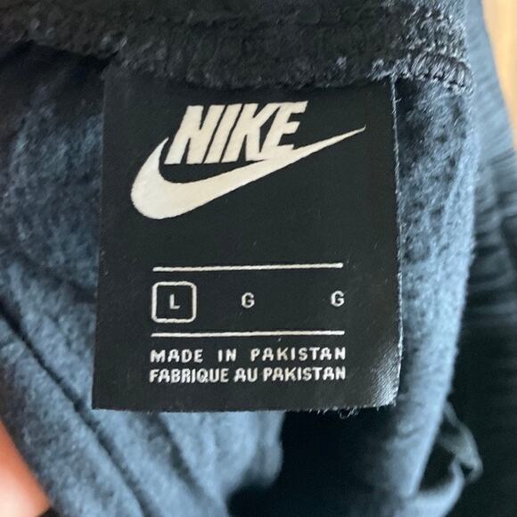 Nike Womens Sweatpants Black Drawstring Cropped Wide Leg Fleece Lounge Stretch L - Picture 4 of 11